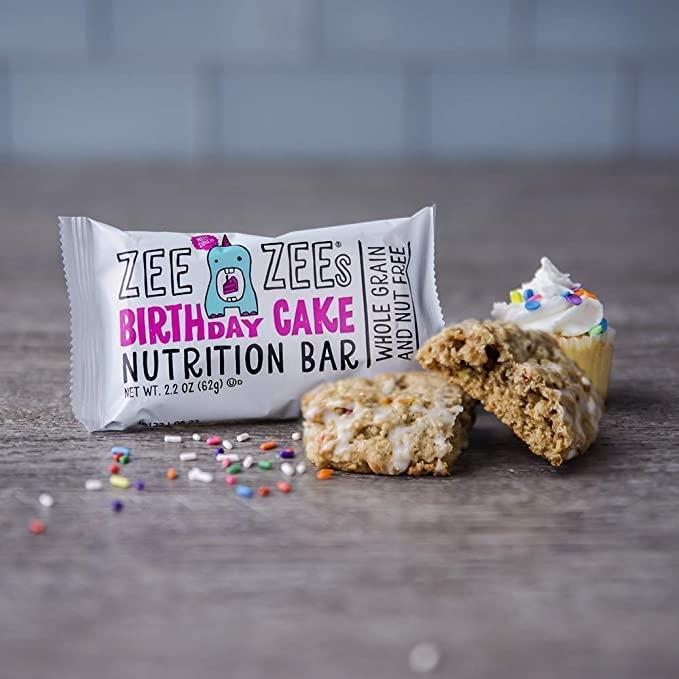 ZEE ZEES Zee Zees Whole Grain Soft Baked Bars, 1.3 oz Birthday Cake, 175 Pack, Smart Snack Compliant, Nut Free, Dairy Free, Egg Free, Sesame Free and Artificial Coloring Free