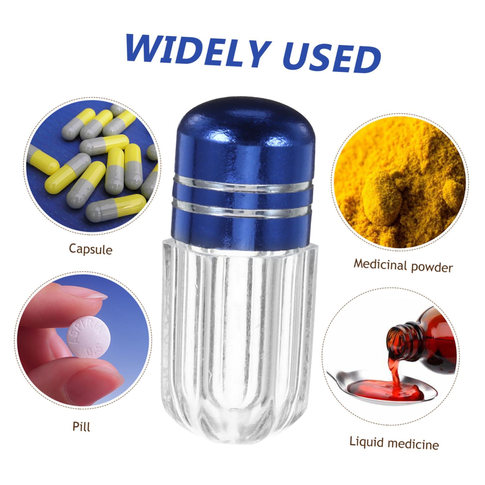 HEALLILY HEALLILY 20pcs Travel Medicine Bottle Vial Container Pill Container Bottles Pill Bottles Empty with Caps Small Pill Bottle Pill Storage Containers Refillable Bottle Plastic Mini Bottled, Blue