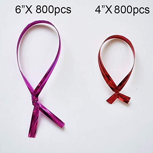 Leline\'s Leline\'s Metallic Twist Ties 1600pcs, 800 Pieces 6 inches Foil Twist Ties and 800 Pieces 4 inches Bag Ties, Assorted 6 Colors Cable Tie for Candy Bag, Cello Treat Bag
