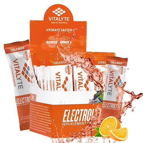 Vitalyte Vitalyte Electrolyte Powder Drink Mix Bundle, 1 Standup Pouch + 25 Count Packet, Gluten Free Post Workout Powder Drink Mix, Orange Flavor
