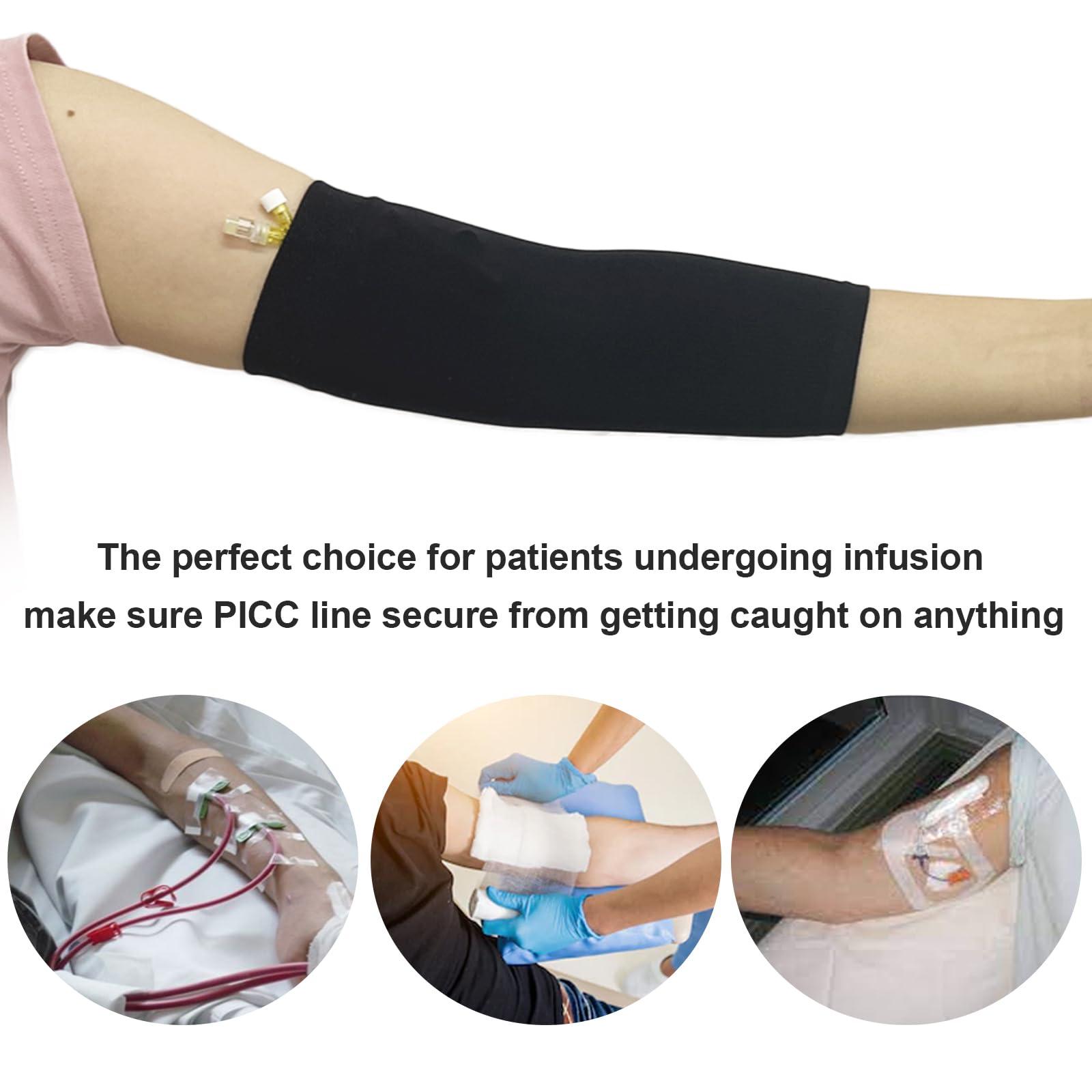 MENURSY MENURSY PICC Line Cover for Arm Cast Sleeve Protective - UltraSoft Elbow Wound Nursing Supplies, Fit for Arm Circumference 9\"-14\",(2 Pcs Black)