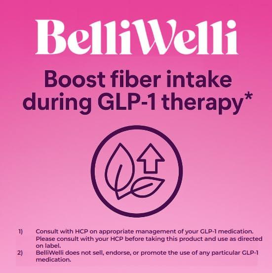 Belli Welli Belli Welli Daily Fiber Supplement with Added Collagen, Probiotics and Electrolytes | Supports Digestive Health and Regularity | Cucumber Lime Cooler | 16 Servings