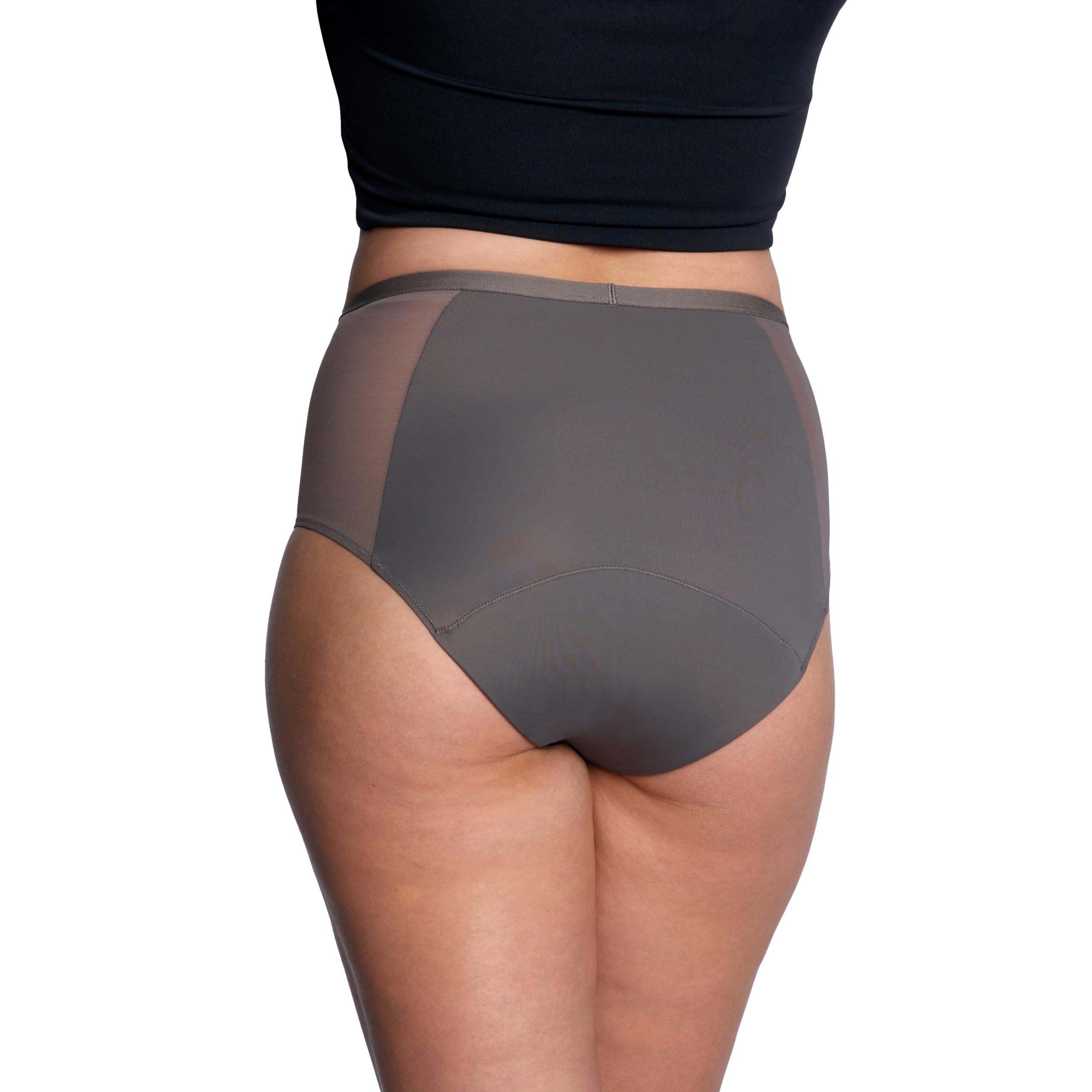 THINX Thinx Period Underwear, Comfort-Stretch Hi-Waist, Holds Up to 12 Tampons, FSA HSA Approved Period Panties, All-Day Absorbency Menstrual Underwear for Women, Leakproof & Reusable, Slate, XL