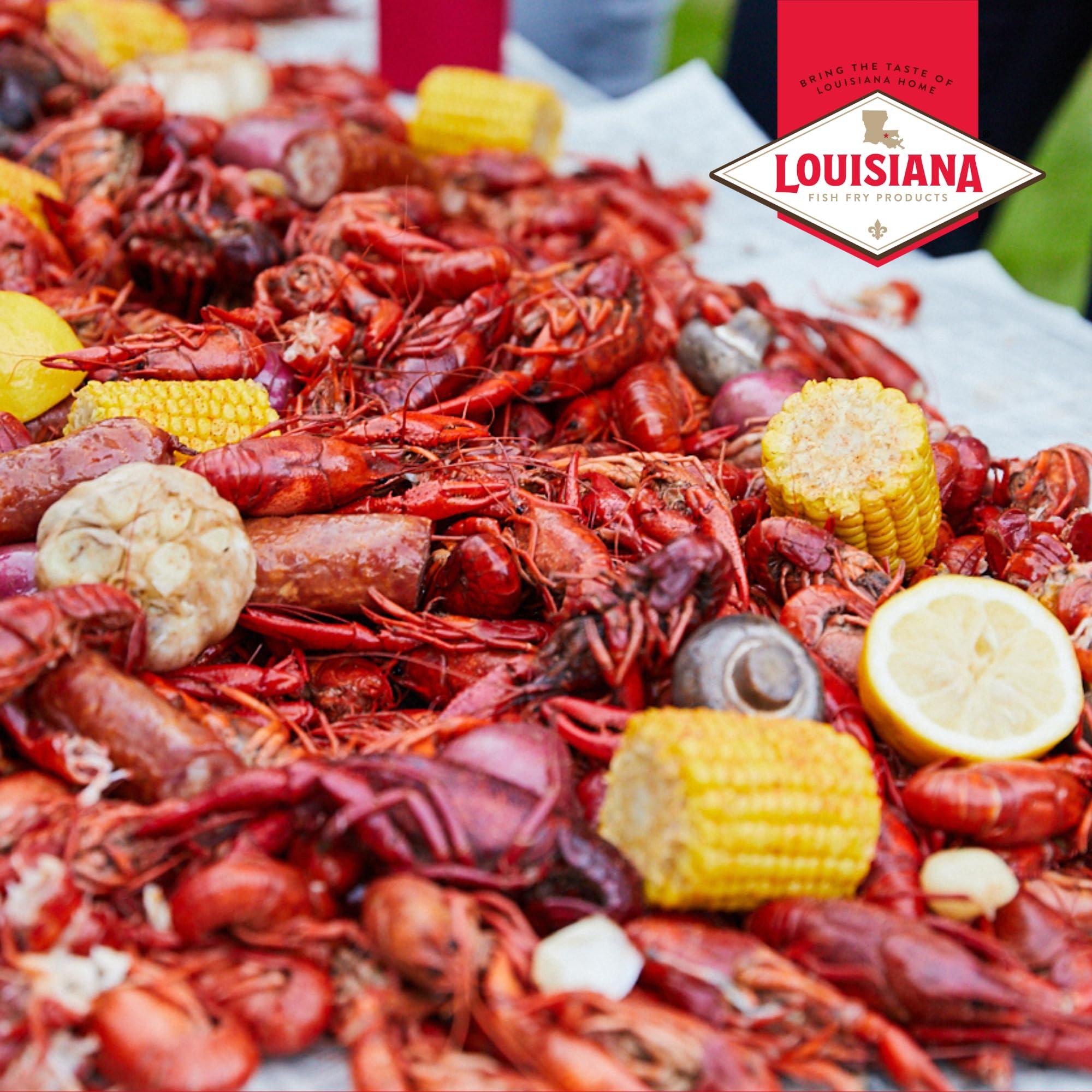 Louisiana Fish Fry Products Louisiana Fish Fry Products Crawfish, Shrimp & Crab Boil Seasoning Bundle - 4.5 lbs Powder Boil and 16 oz Bottle of Concentrated Liquid Boil - Spicy, Delicious, and Low Salt Cajun Seasoning