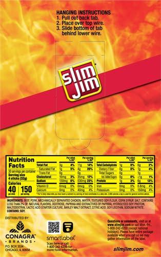 Slim Jim Slim Jim Snack-Sized Smoked Meat Stick, Original Flavor, .28 Oz. 120-Count
