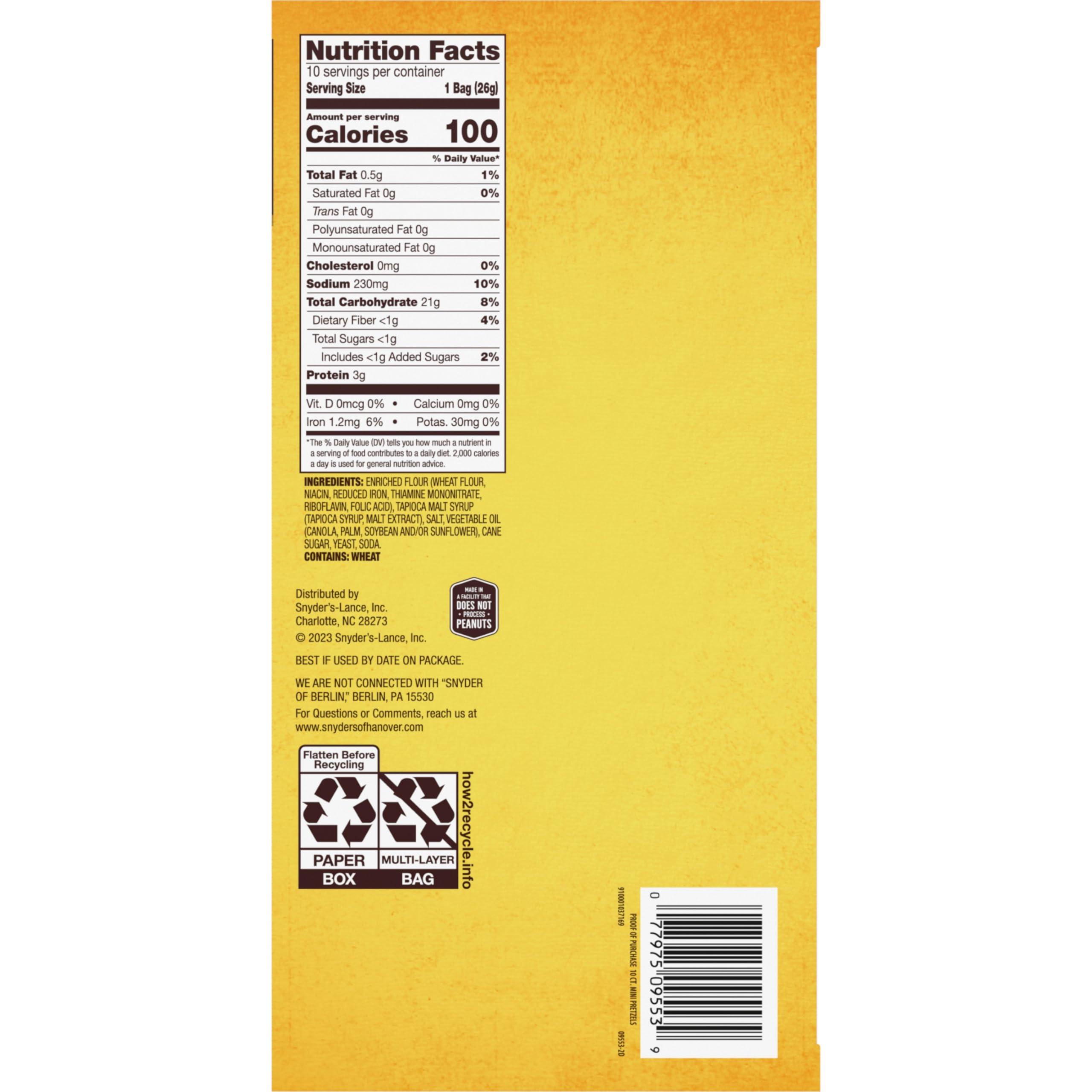 Snyder's of Hanover Snyder\'s of Hanover, 100 Calorie Mini Pretzels, Individual Packs, 10 Ct (pack of 1)