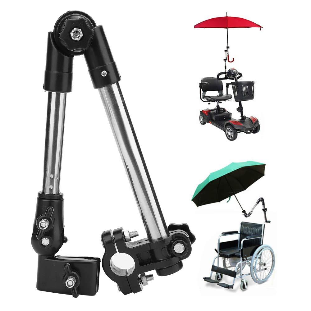 YUYTE Umbrella Clamp Holder Mount Stand, Wheelchair Stroller Umbrella Wheelchair Umbrella Holder Wheelchair Umbrella Clamp Wheelchair Accessory Wheelchair Clamp Supporter Connector