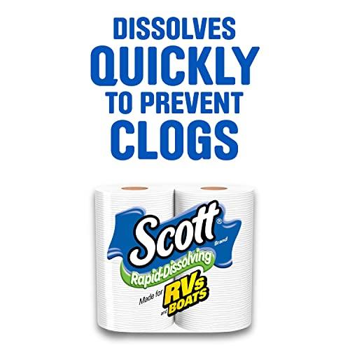 Scott Scott Rapid Dissolving Toilet Paper, 4 Rolls (Pack of 12)