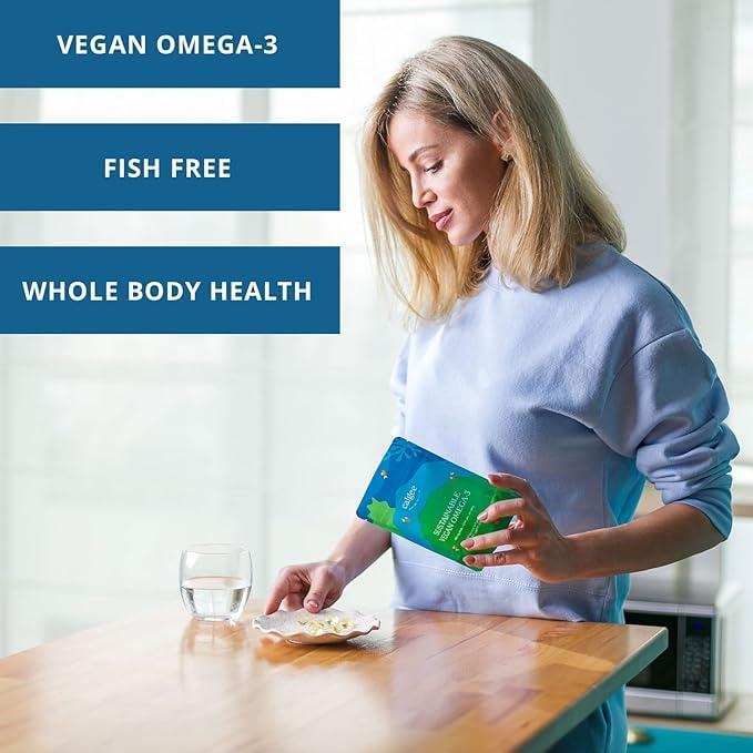Calgee Calgee Vegan Omega 3-450mg DHA & EPA Fatty Acids - Sustainable Algae Oil - Plant-Based Fish Oil Alternative - Carrageenan-Free Softgels (60 Ct)
