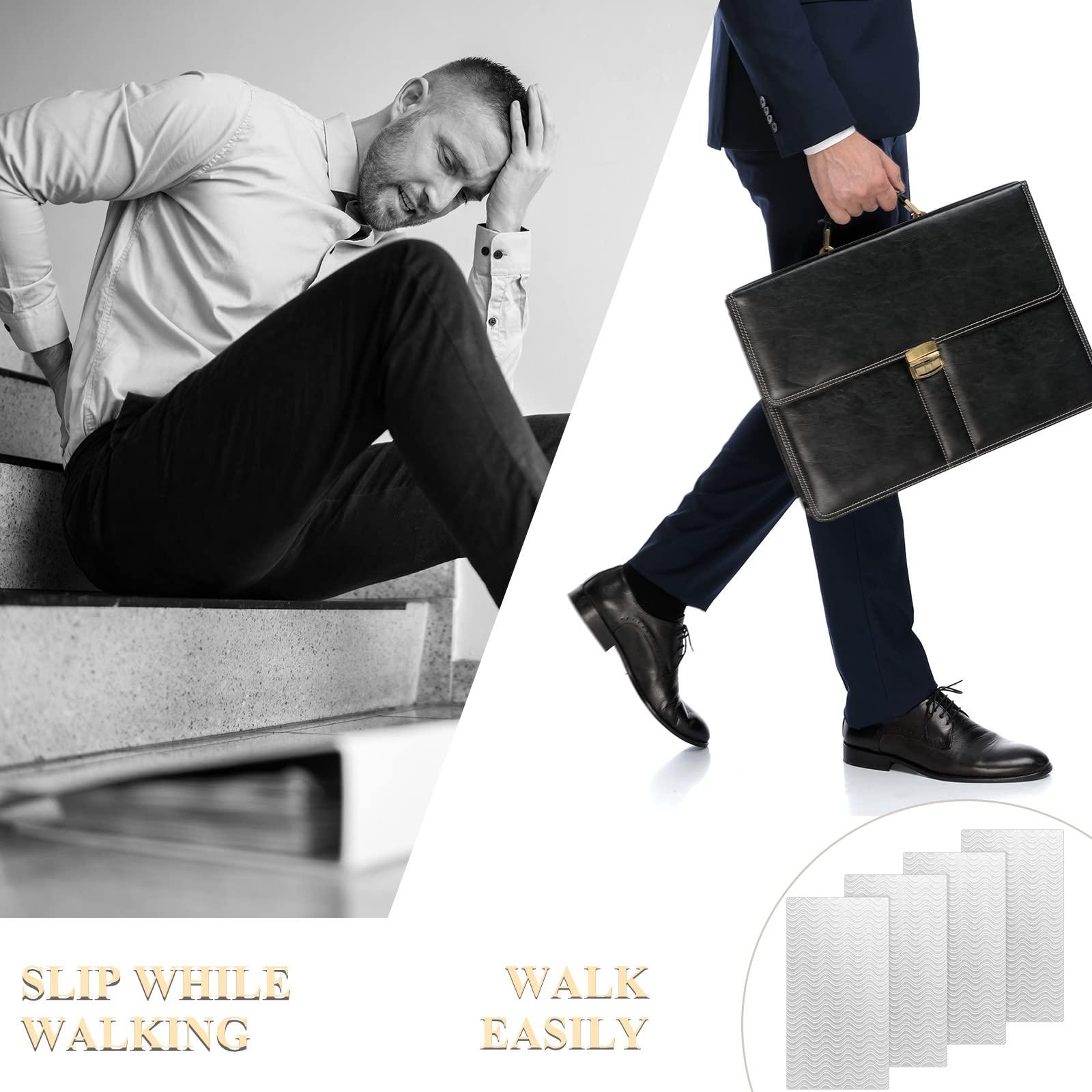 Eurzom 8 Pcs Shoe Grips on Bottom of Shoes No Slip Bottom Pad Self Adhesive Sole Protector Anti Slip Grips for Heel No Skid Pads for Sneakers Slippers(5.9 x 3.2 Inch,White)