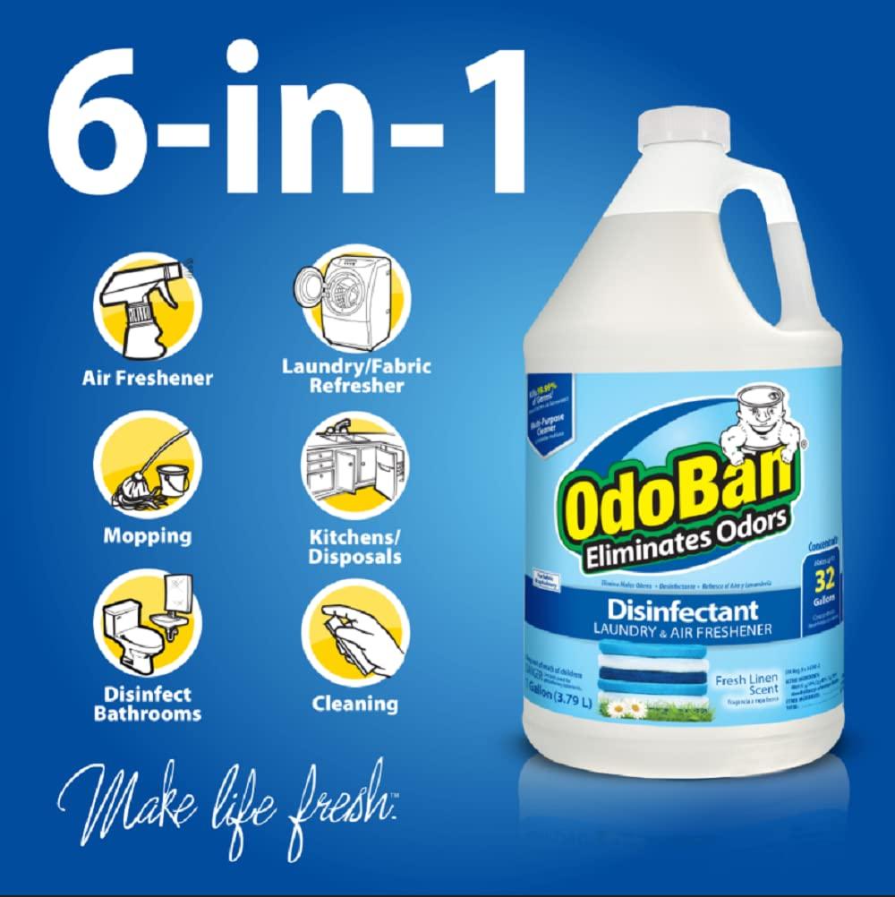 OdoBan OdoBan Disinfectant Concentrate and Odor Eliminator, 1 Gallon, Fresh Linen Scent
