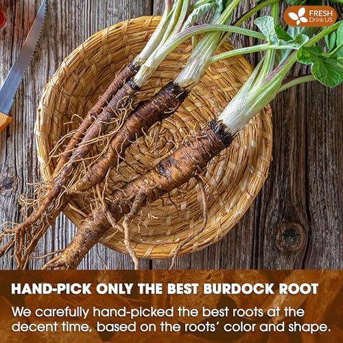 FRESHDRINKUS FreshDrinkUS, Premium 75 Burdock Root Tea Bags, 100% Natural & Pure from Burdock Root. Burdock Root Herbal Tea. Made with Natural Material Tea Bags. No Sugar, No Caffeine, No Gluten, Vegan.