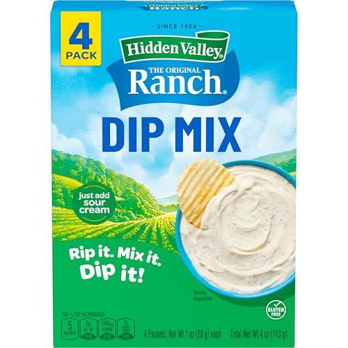 Hidden Valley Hidden Valley Original Ranch Dips Mix, 1 Ounce, Pack of 4 (Package May Vary)