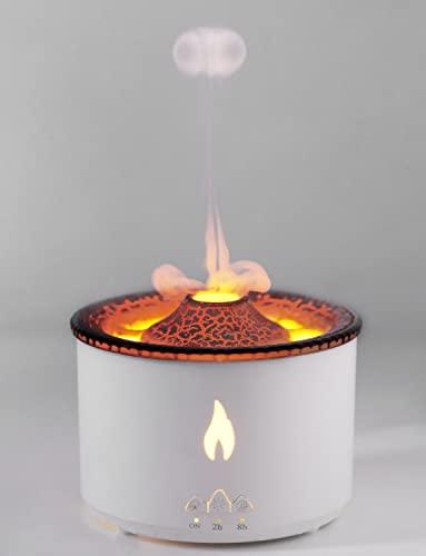 YMYMGGI YMYMGGI Volcano Diffuser Aromatherapy Oil Humidifier 2 Mist Mode Flame Humidifier,360ML Timer and Waterless Auto-Off Double Color with Remote Control for Home Office