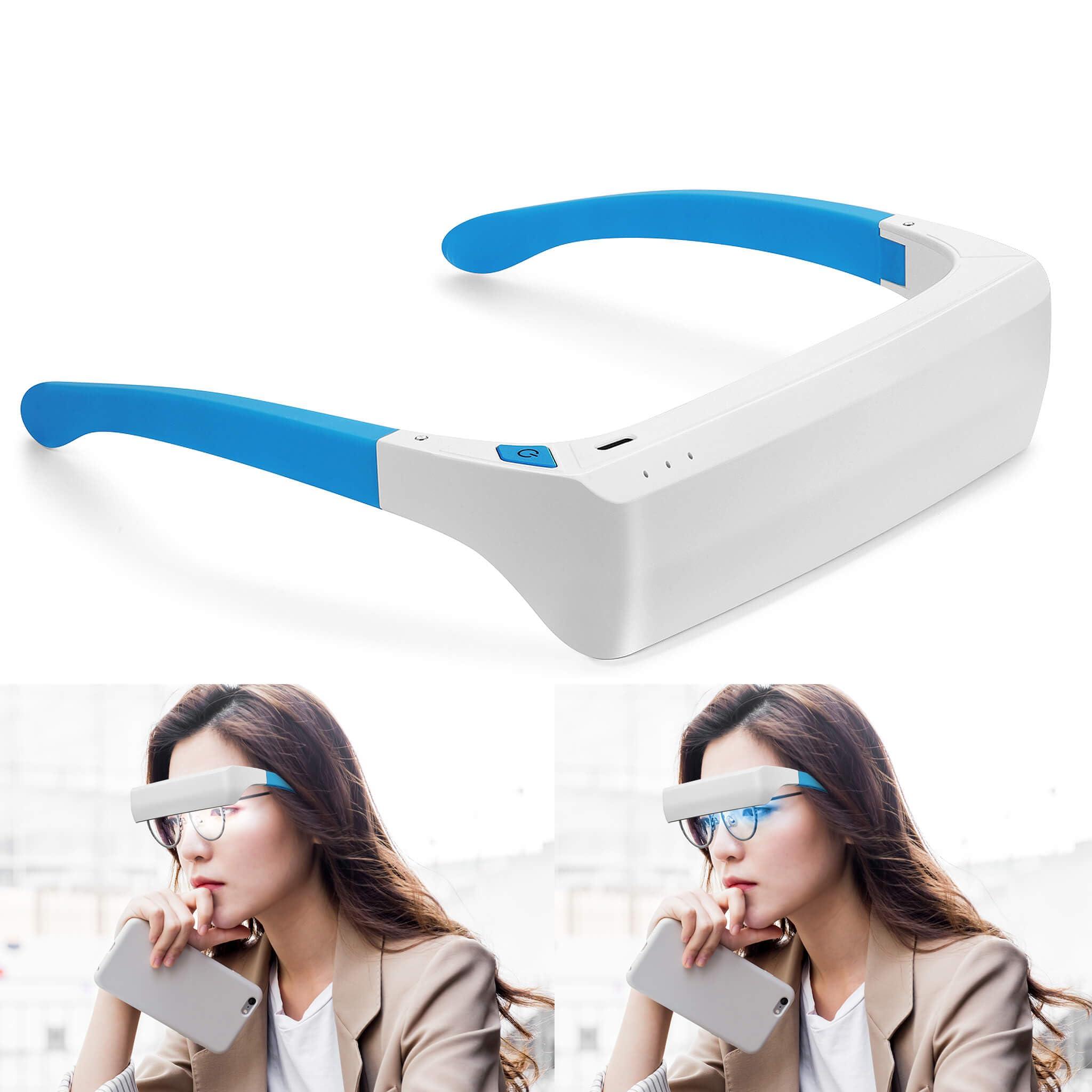 XANXAN Light Therapy Glasses with Travel Case, Blue Light Therapy and Daylight LED Sunlight, Wearable UV-Free Happy Lamp, Natural Relief for Good Sleep, Happy Mood, Boost Energy and Jet Lag