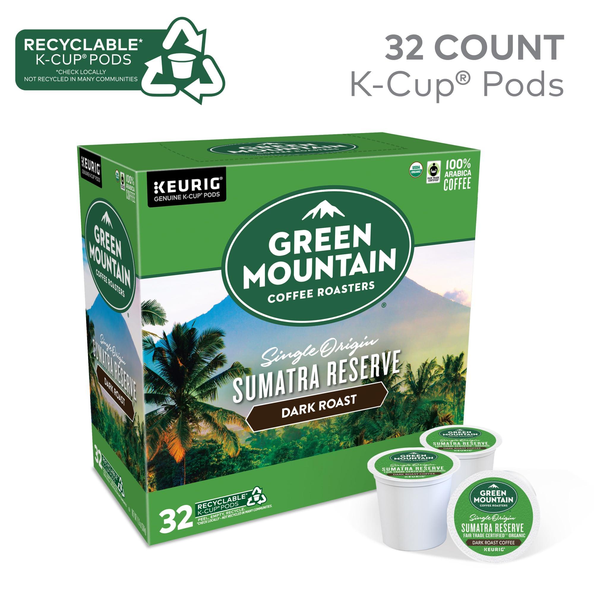 Green Mountain Coffee Roasters Green Mountain Coffee Roasters Sumatra Reserve Coffee, Keurig Single-Serve K-Cup pods, Dark Roast, 32 Count