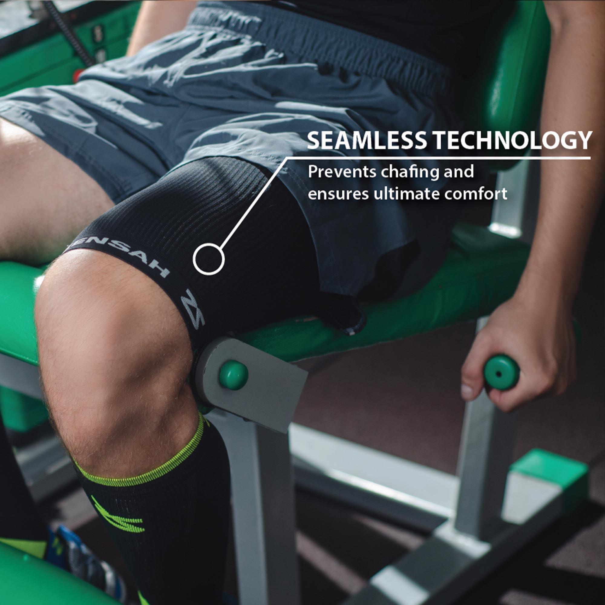 Zensah Zensah Thigh Compression Sleeve - Support for Pulled Hamstring, Quad Strain, Groin Compression Wrap for Men and Women (Small, 1 Single - Heather Grey)