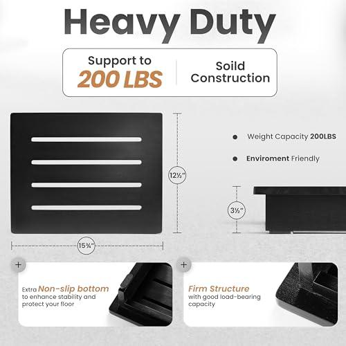 HOLANA Holana 3.5\" Wooden Step Stool for Adults (No Assemble Required)- 200 Lbs One Step Stools for High Bed Riser - Small Stepping Stool for Elderly, Seniors, Kid/Bathroom, Bed, Kitchen (Acacia Wood)