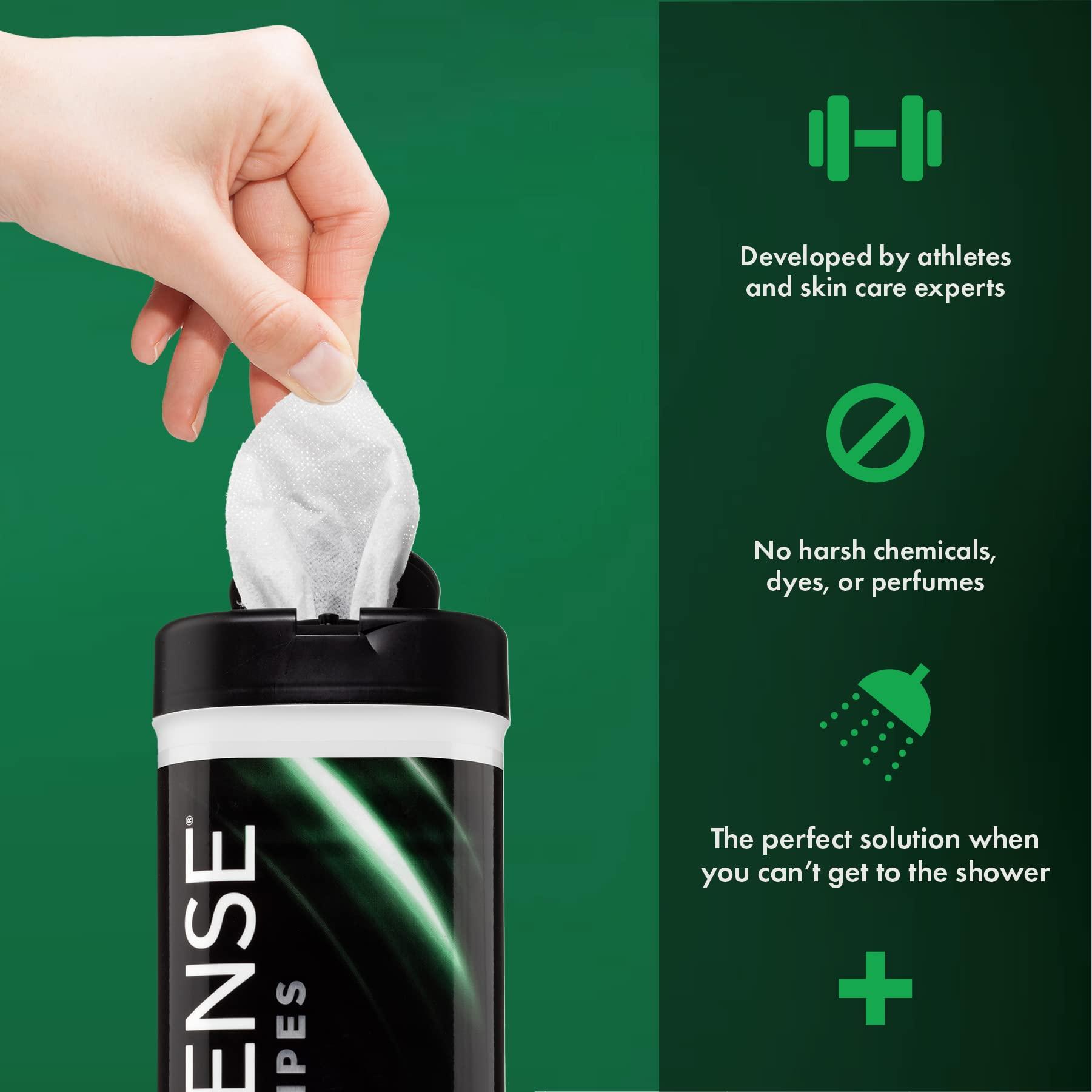 Defense Soap Defense Soap All Natural Peppermint Body Wipes 2PK with Tea Tree Oil | Wrestling, Combat, Camping, Gym, Post Workout Shower Wipes for Men and Women. 40 Count (Pack of 2)