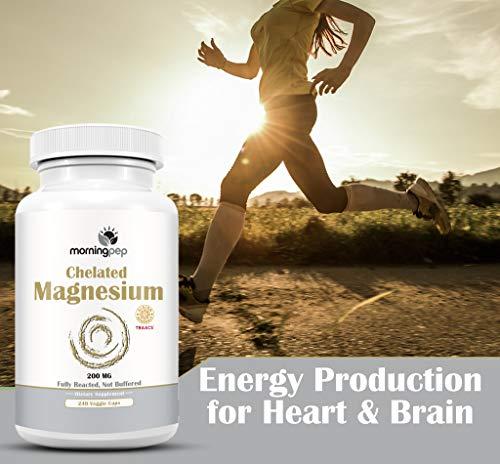 Morning Pep Magnesium Bisglycinate Chelate 240 Vegi Caps 200mg Elemental per Serving