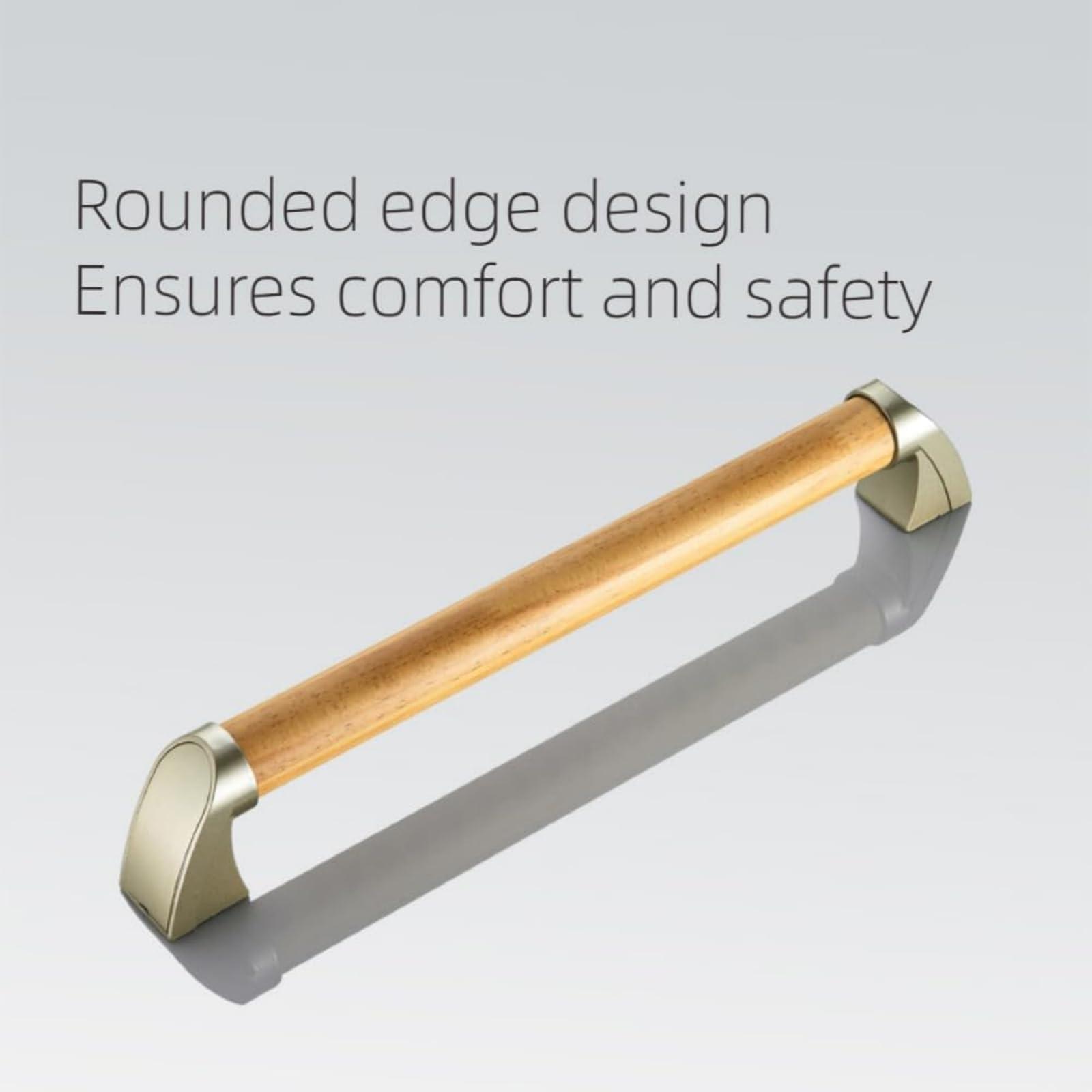 Generic Solid Wood Bathroom Grab bar Holder, 17Bathtub Safety Grab bar, Bathroom Accessibility Handle, Non-Slip Pull Handle for The Elderly, Non-Slip Wooden Shower Handle, Toilet Grab bar