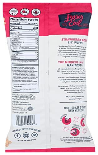 Lesserevil LesserEvil Organic Strawberry Beet Lil' Puffs, 2.5 OZ