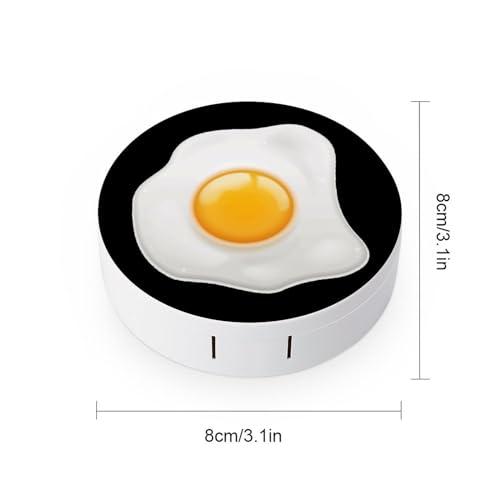 XKAWPC Fried Egg Contact Lens Case Portable Cute Eye Contacts Travel Kit with Mirror Holder Box Container