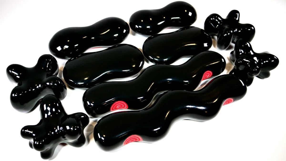 SYNERGY STONE Advanced (Midnight Black)(Set of 10) Ultra-Smooth Synergy Stone Hot Stone Massage Tools - Pro Kit for Full Body Massage - Relaxing and Therapeutic Deep Heat