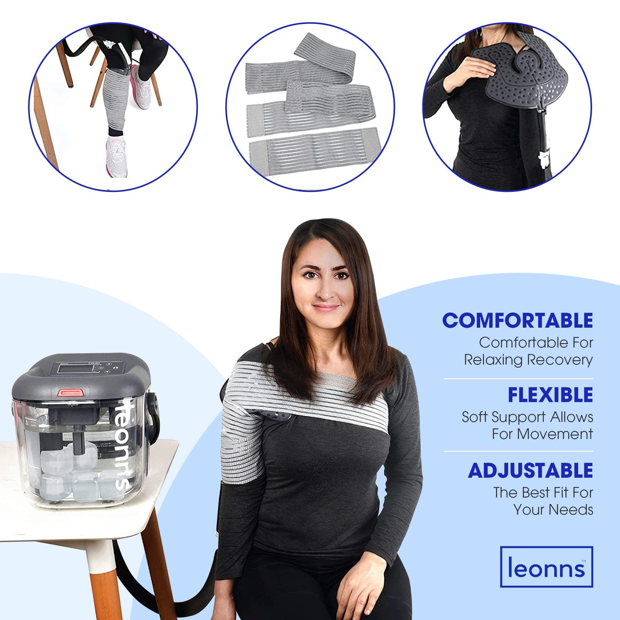 LEONNS Cold Therapy Machine for Knee, Shoulder, Back and Hip After Surgery - Cryotherapy Machine with Universal Pad for Use in Multiple Places (Ice Machine + Universal Pad + Reusable Ice Cubes Included)