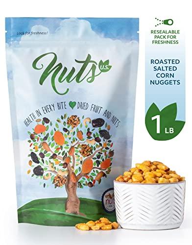 NUTS - U.S. - HEALTH IN EVERY BITE ! NUTS U.S. - Roasted and Salted Corn Nuggets | No Aritifical Colors & Flavors | NON-GMO | Packed in Resealable Bags!!! (1 LB)