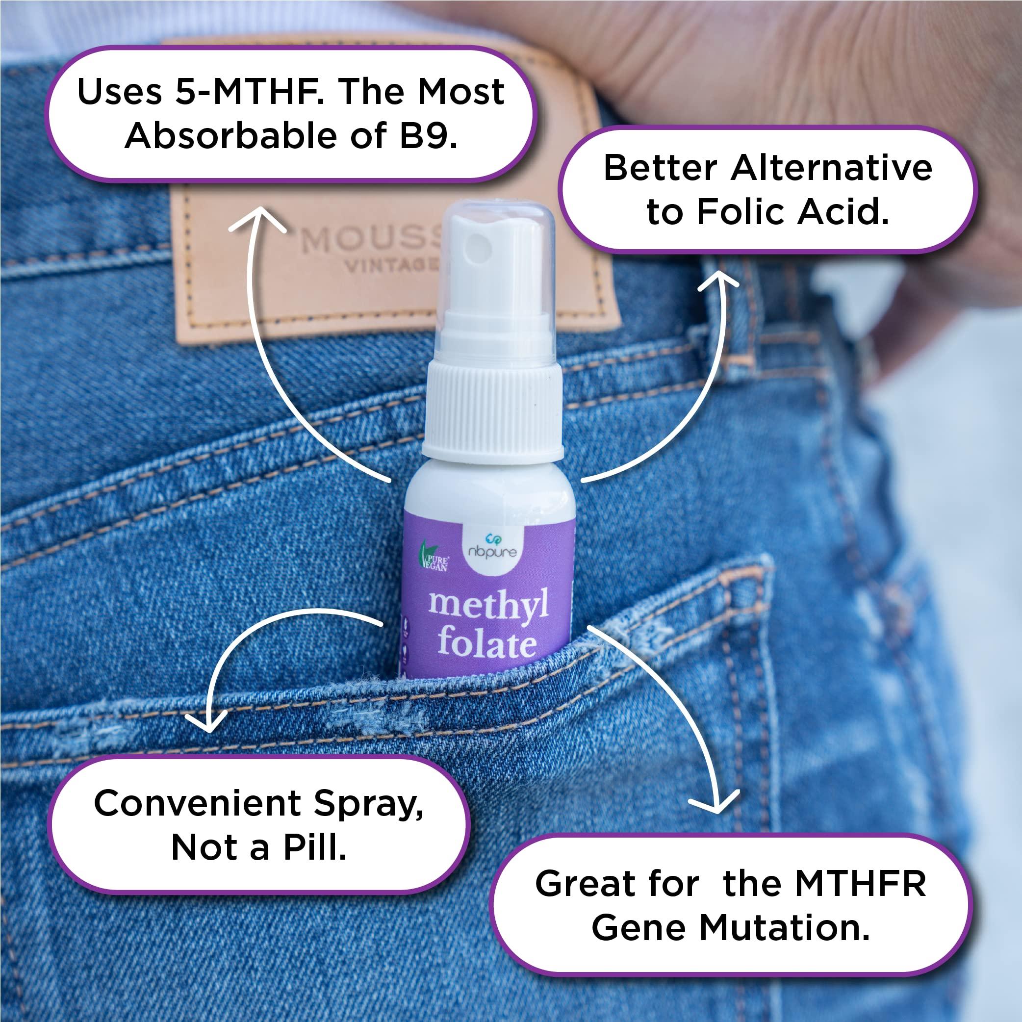 nbpure nbpure Methylfolate Vitamin B9 Spray Supplement, Liquid Folic Acid Spray, 1 oz