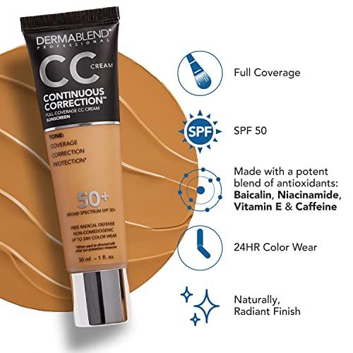 Dermablend Dermablend Continuous Correctionâ„¢ Tone-Evening CC Cream Foundation SPF 50+, Full Coverage Foundation Makeup & Color Corrector, Non-Comedogenic , 1 Fl Oz (Pack of 1)