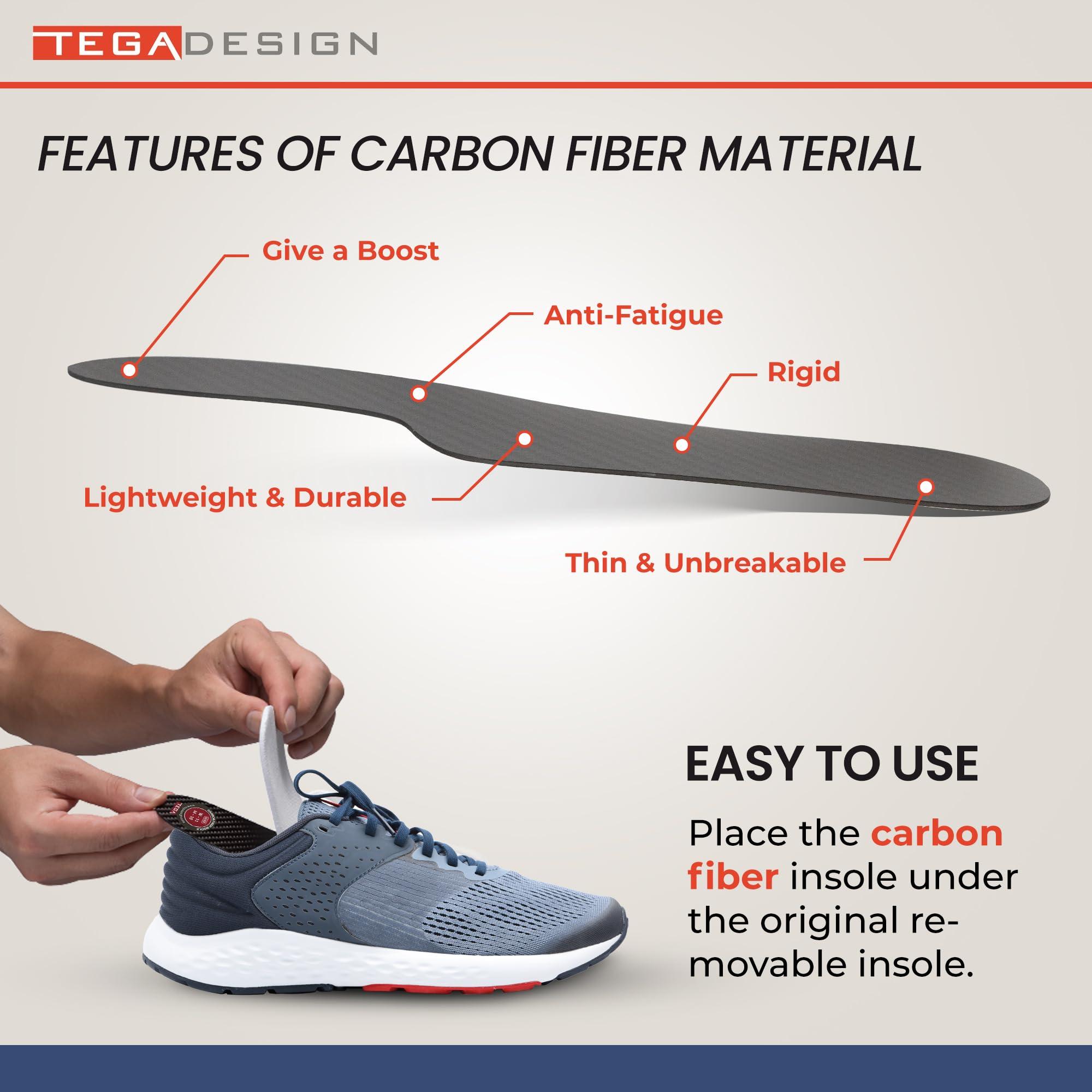 Tega Morton´s Extension Orthotic, Carbon Fiber Very Rigid Insole - 1 Pair - Morton's Toe, Turf Toe, Hallux Limitus, Hallux Rigidus, Arthritis (235 mm - Women's Size 8-8.5, Men's 7-7.5)