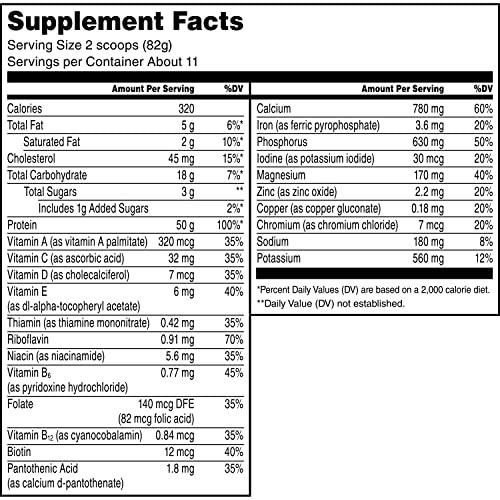 Muscle Milk Muscle Milk Pro Series Protein Powder Supplement, Intense Vanilla, 2 Pound, 11 Servings, 50g Protein, 3g Sugar, 20 Vitamins & Minerals, NSF Certified for Sport, Workout Recovery, Packaging May Vary