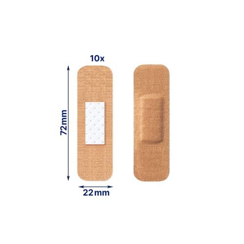 Elastoplast Elastoplast Extra Flexible Fabric Plaster Strips (10 Pieces), Extra Flexible Fabric Plasters, Breathable Plasters, Flexible Large Plasters