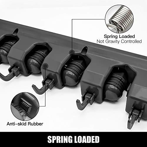 IMILLET IMILLET Plastic Mop and Broom Holder 2 Pack, Stainless Steel Broom Holder 1 Pack Black