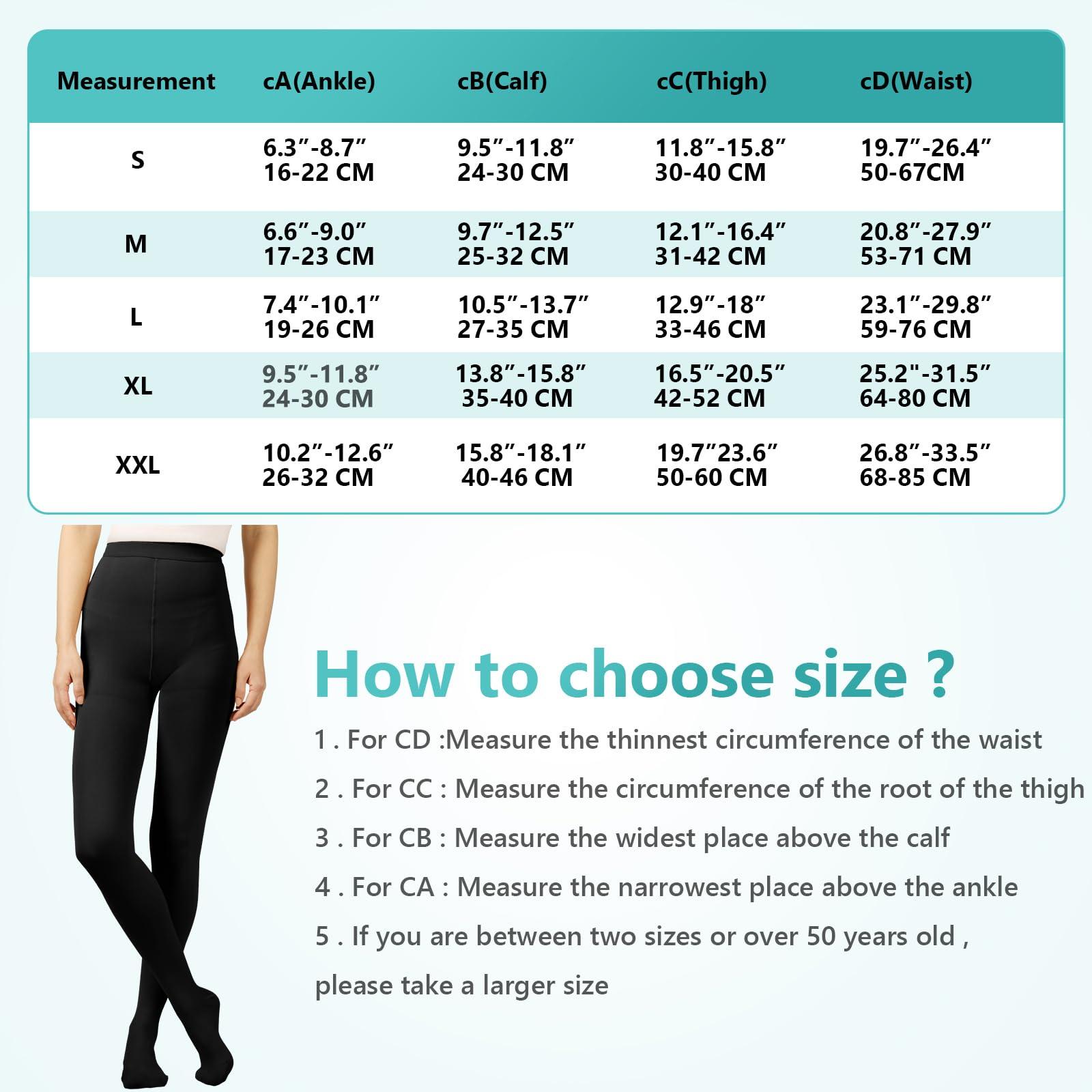 Laubawck Compression Pantyhose Stockings for Women Men, 20-30 mmHg Medical Graduated Support Opaque Closed Toe Hose Tights for Swelling, Edema Varicose Veins Waist High Compression Stockings