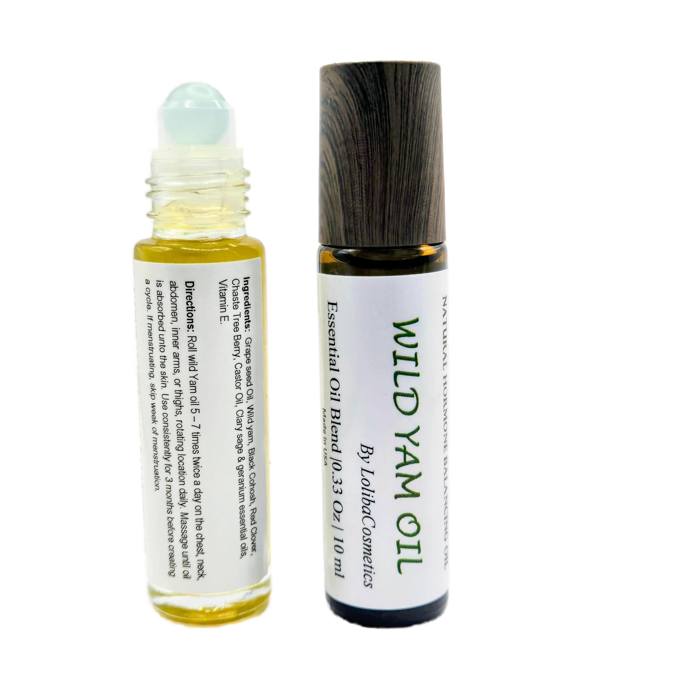 LOLIBA Wild Yam Oil, 10ML Roller Bottle, Wild Yam Cream, Natural Balancing Oil (10 Millimeters, Essential Oils) PMS, HotFlashes
