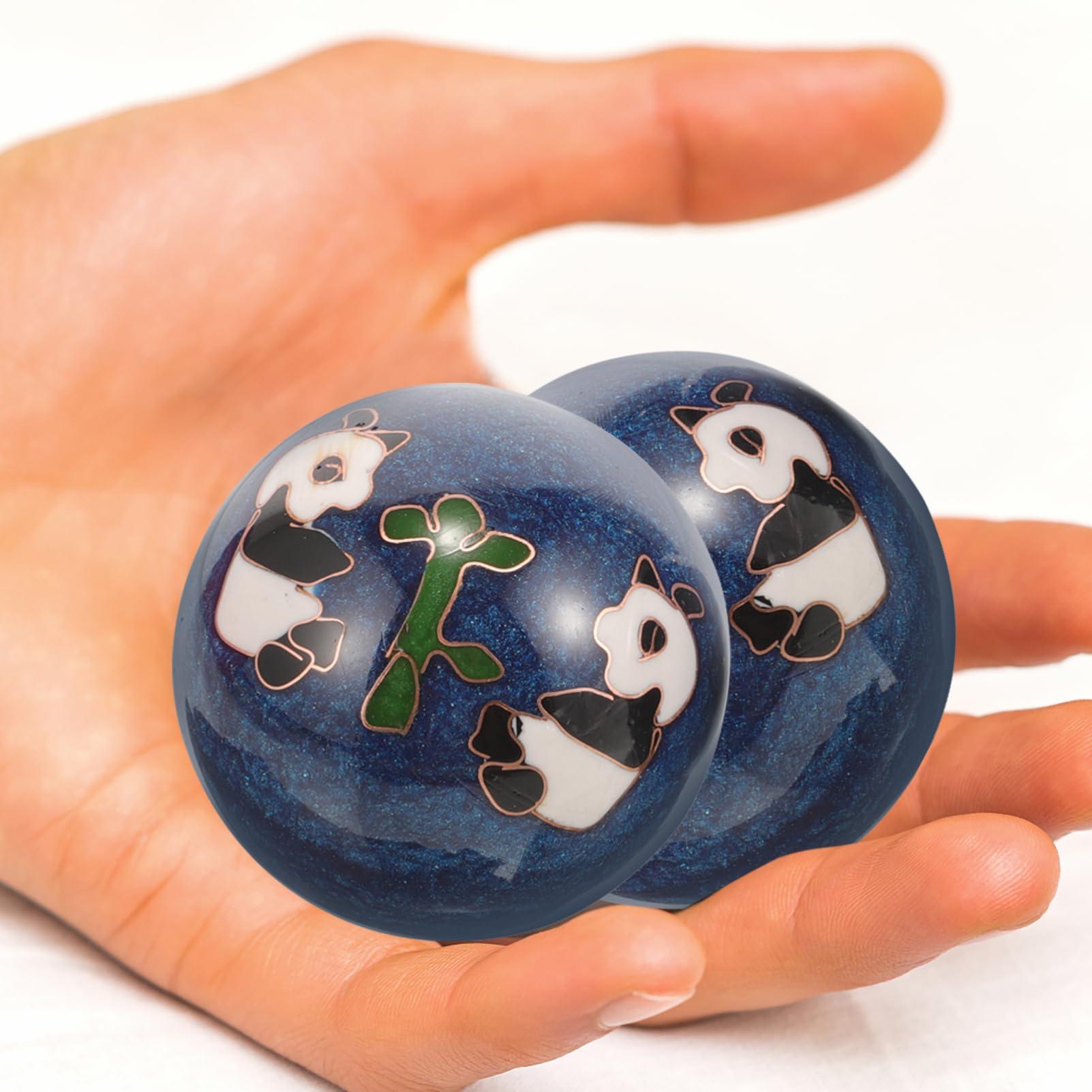 Healeved Healeved 2PCS Chinese Baoding Balls Enamel Hand Exercise Massage Balls Chinese Balls for Hand Therapy Balls Chinese Health Exercise Stress Handballs