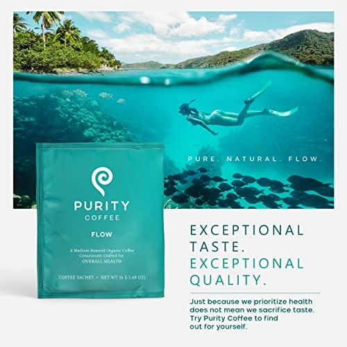 Purity Coffee Purity Coffee FLOW Medium Roast Organic Coffee - USDA Certified Organic Specialty Grade Arabica Single-Serve Packets - Third Party Tested for Mold, Mycotoxins and Pesticides - 5 ct Box