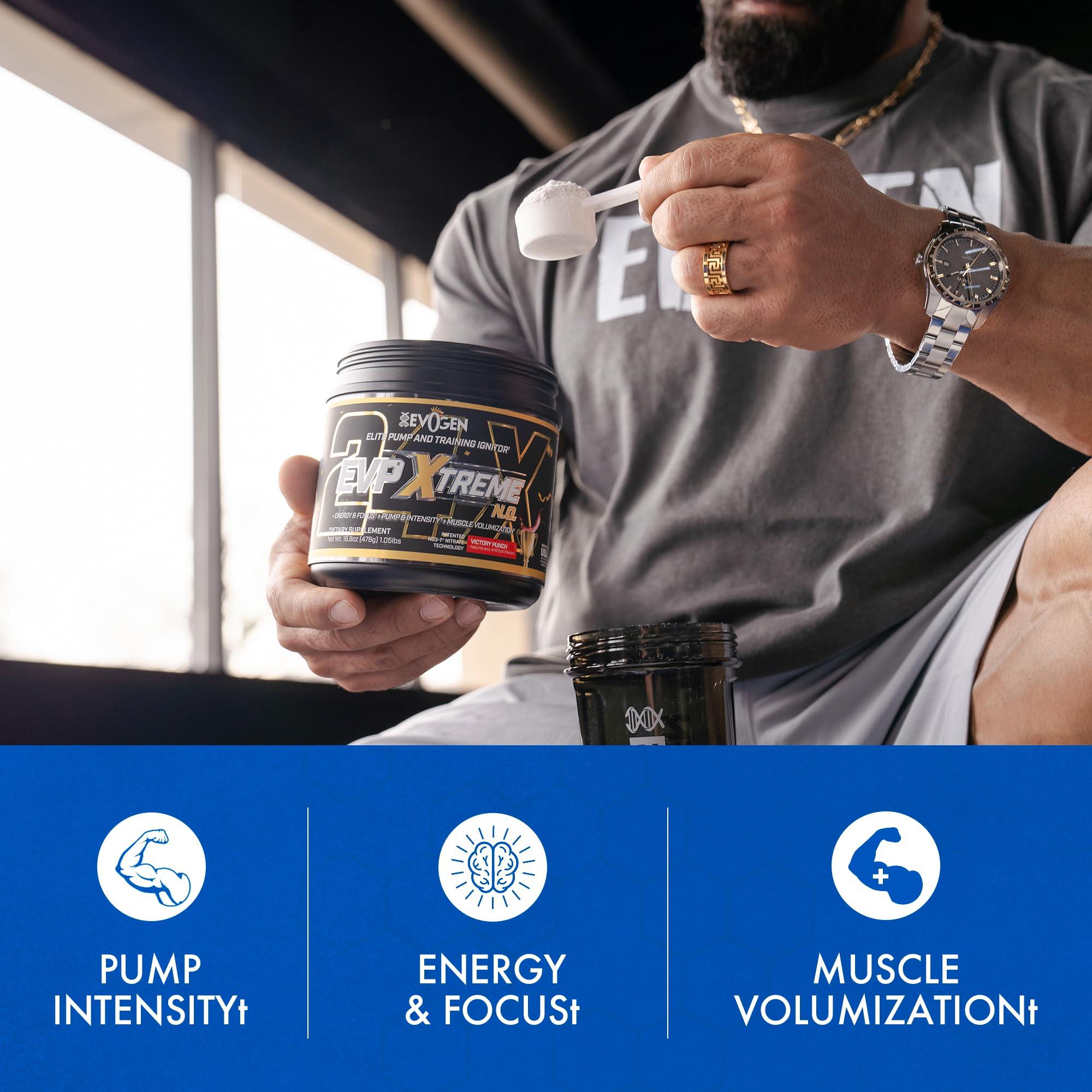 Evogen Evogen EVP Xtreme NO - Pre Workout Powder for Men & Women | Sugar Free Preworkout with Beta Alanine, Creatine, and Caffeine for Energy & Pump | Victory Punch | 40 Servings