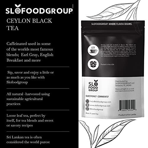 Slofoodgroup Slofoodgroup Ceylon Black Tea - Loose Leaf Black Tea from Sri Lanka - Pekoe Grade Tea Leaf (16 OZ)…