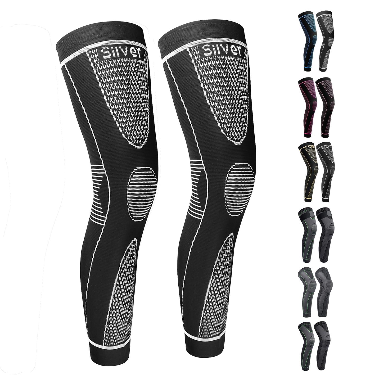 SKDK Full Leg Sleeves Long Compression Leg Sleeve Knee Sleeves Protect Leg, for Man Women Basketball, Arthritis Cycling Sport Football, Reduce Varicose Veins and Swelling of Legs