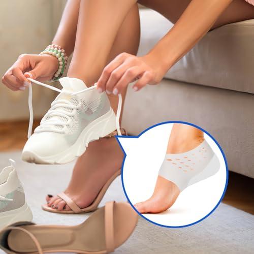 EXCEART 1 Pair Invisible Height Increase Insole, Silicone Heel Protector Invisible Heel Lift Shoe Insoles, Inserts Silicone Heightening Insoles for Men and Women Half Shoe Pad