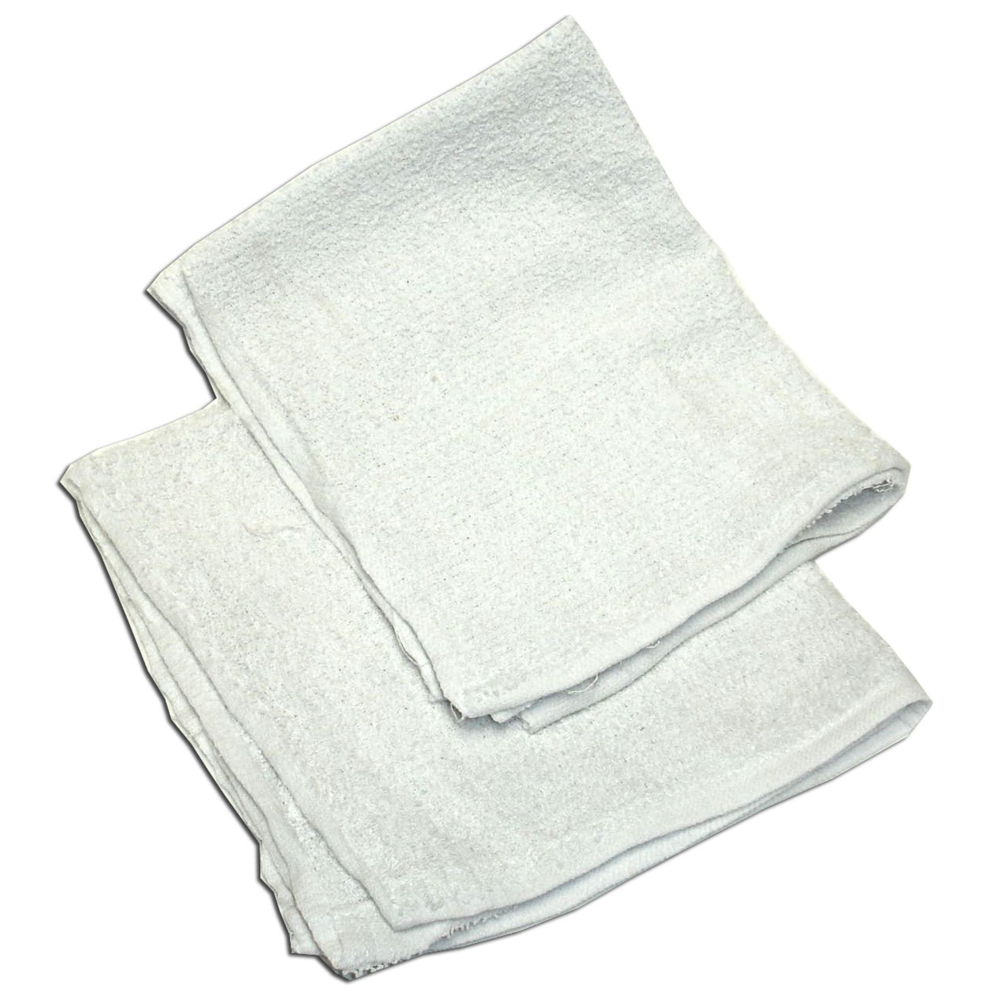 Texas Ragtime Texas Ragtime White Terry Bar Towels Bulk Industrial Grade Cloth Rags Multipurpose Cleaning, Staining for Restaurants, Home and Commercial (14 x 17) (8 Pounds)