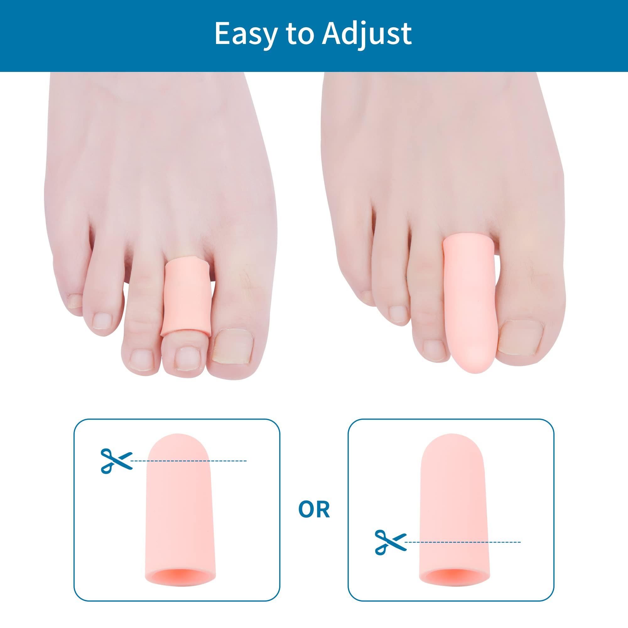 HioIoiH Silicone Finger Protectors(12 Pack),Gel Finger Protectors,Finger Sleeves,Finger Caps,Relief from Pain of Finger Tips Cracked, Finger Arthritis,Friction, Prevent Calluses,Corn,blisters,Hammer Toe