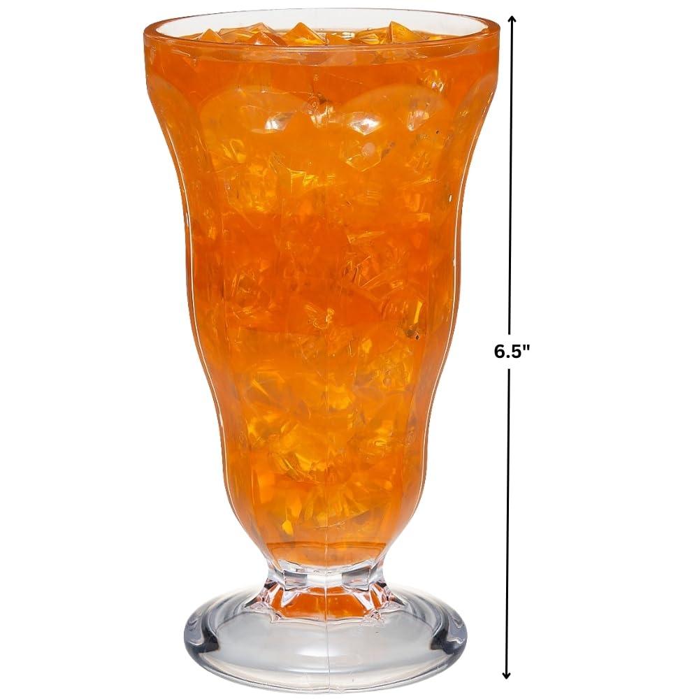 Fun Express Fun Express Soda Fountain Plastic Cups, Set of 6 Premium Sundae Glasses - 50's Party Supplies and Nostalgic Decor