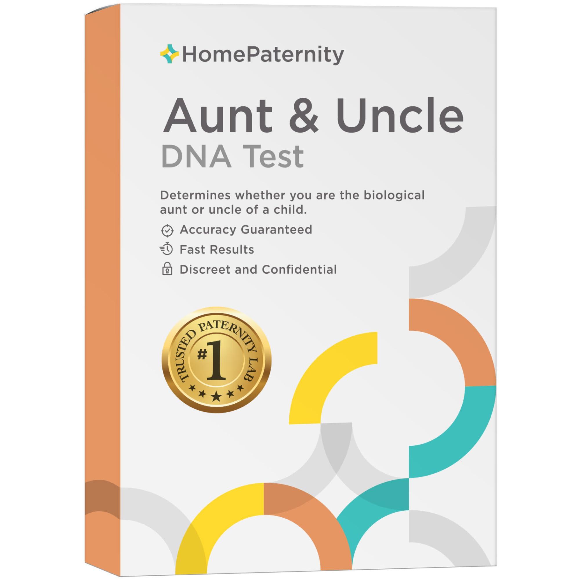 HomePaternity HomePaternity Aunt/Uncle DNA Test, Fast Results, Highest Accuracy Available with Up to 34 Genetic Markers Tested, All Lab Fees & Shipping Included, Test Niece or Nephew, Test Paternity Without Father