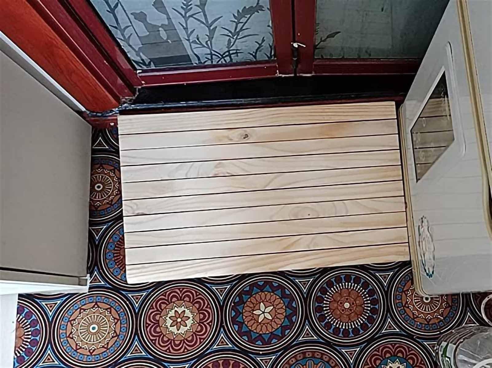 YWZQY YWZQY Threshold Ramp, Solid Wood Non-Skid No Water Assisted Uphill Wooden Ramp, Access Ramp for Wheelchair Trolley Small Pet (Color : Natural, Size : 25.8 x 30 x 7cm)