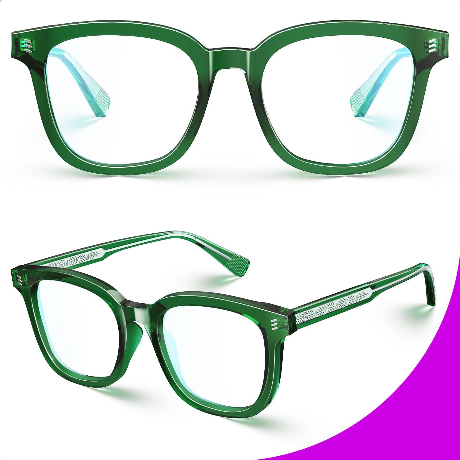 VISOONE VISOONE Square Classic Blue Light Blocking Glasses with Non Prescription Anti Glare For Women and Men NOE